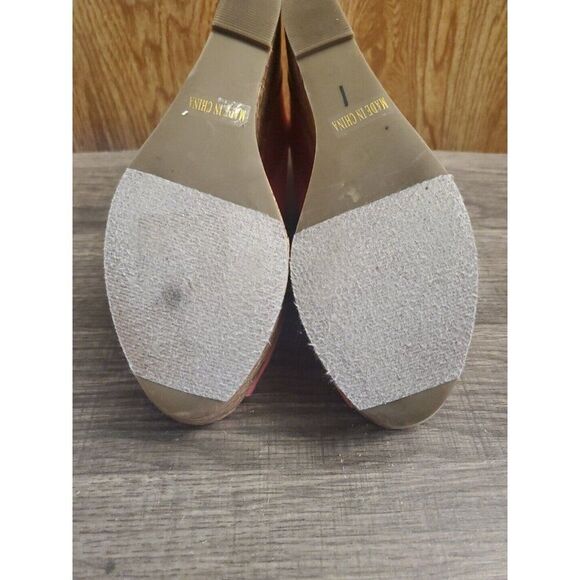 Just Fab Platform Wedge Peep Toe Shoes Pink Womens Size 6 - Picture 7 of 11